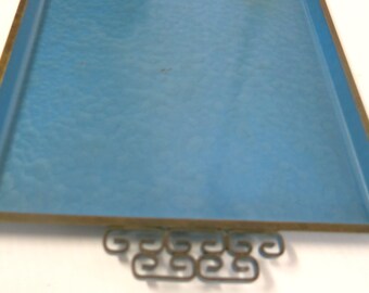 KYES Moiré Glaze Tray Pasadena California Handmade 1950s Asian