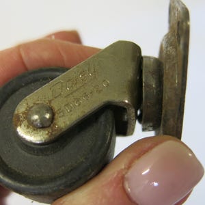 Antique Swivel Furniture Casters: Set of 4 Rustic Metal Wheels