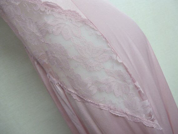 Nylon Nightgown Long Rose Quartz Nightgown Pink N… - image 5