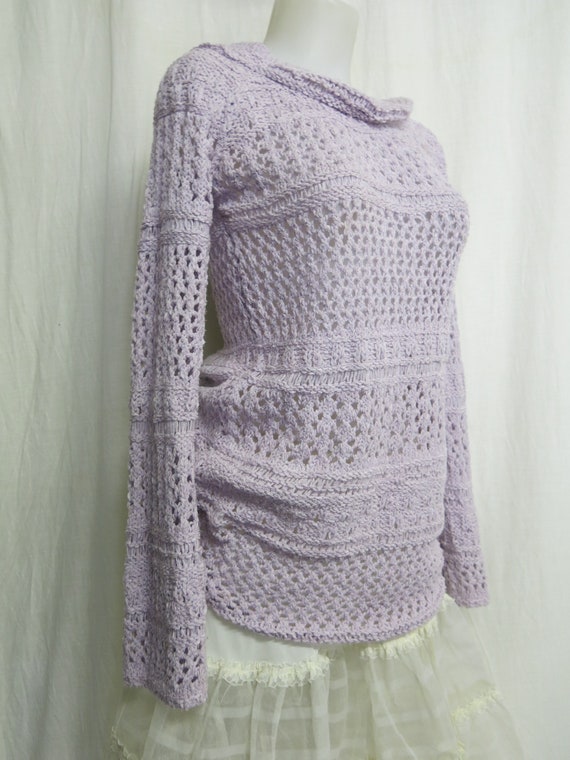 Crochet  Sweater Lavender Summer Sweater Vertigo