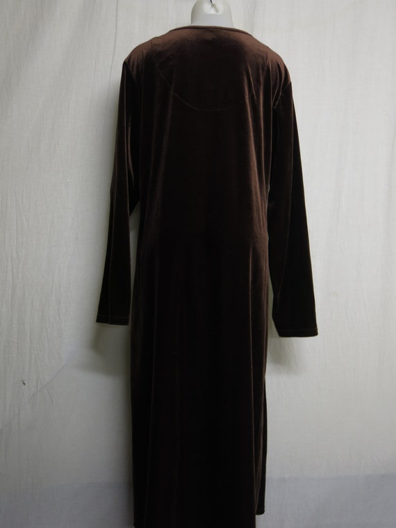 Velvet House Dress Plush Velvet Nightgown Espress… - image 9