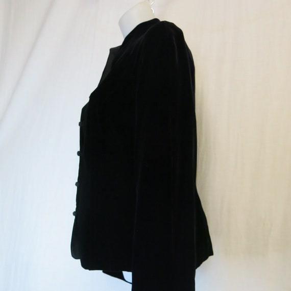 Goth Black Velvet Jacket Blazer Velvet Cropped Ve… - image 8