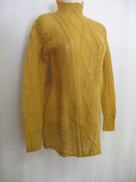Mohair Sweater Turtleneck Tunic Sweater Fuzzy Must