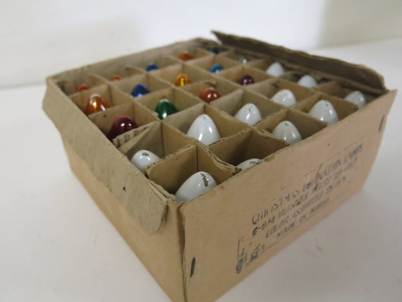 Christmas Light Bulbs Deadstock 1960s Multicolor 25 Christmas