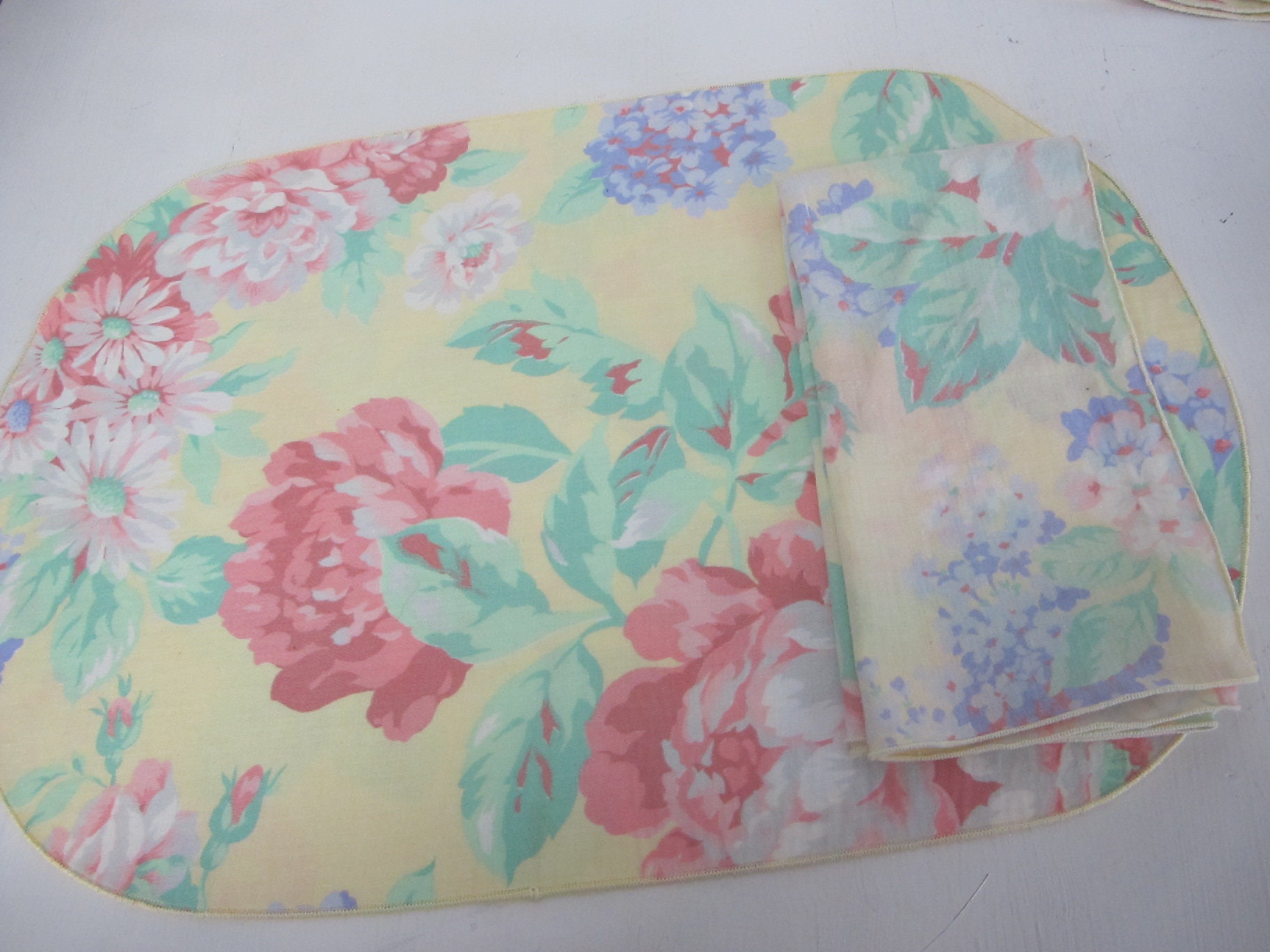 Floral Placemats Set Summer Placemats Pastel Placemats Set of Etsy