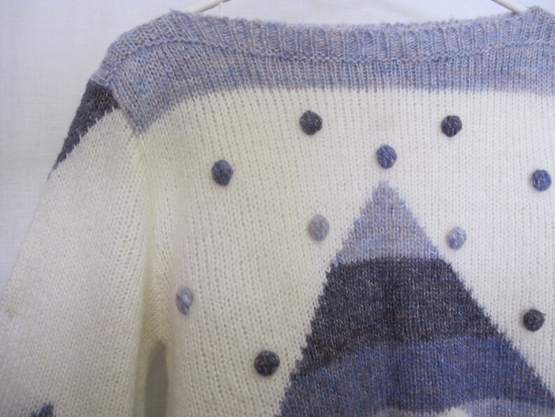 Pullover Sweater Bobbie Brooks Sweater Fuzzy Intarsia image 3