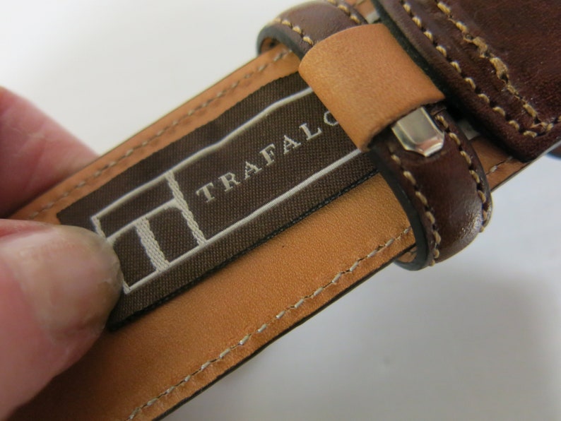 TRAFALGAR Leather Belt Brown Men's Belt Size 40 Handmade in USA image 5