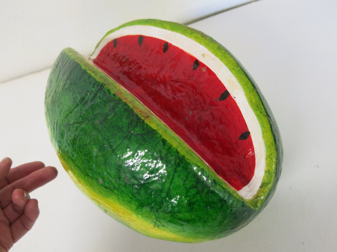 Mexican Paper Mache Fruit Watermelon Large Etsy