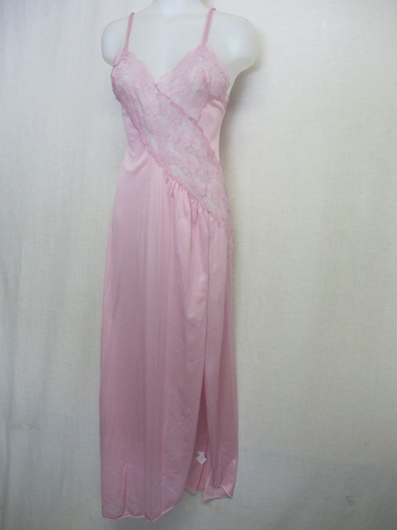 Nylon Nightgown Long Rose Quartz Nightgown Pink N… - image 2