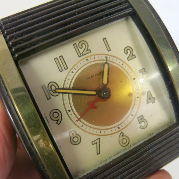 Westclox Alarm Clock Mid Century Travel Alarm Clock