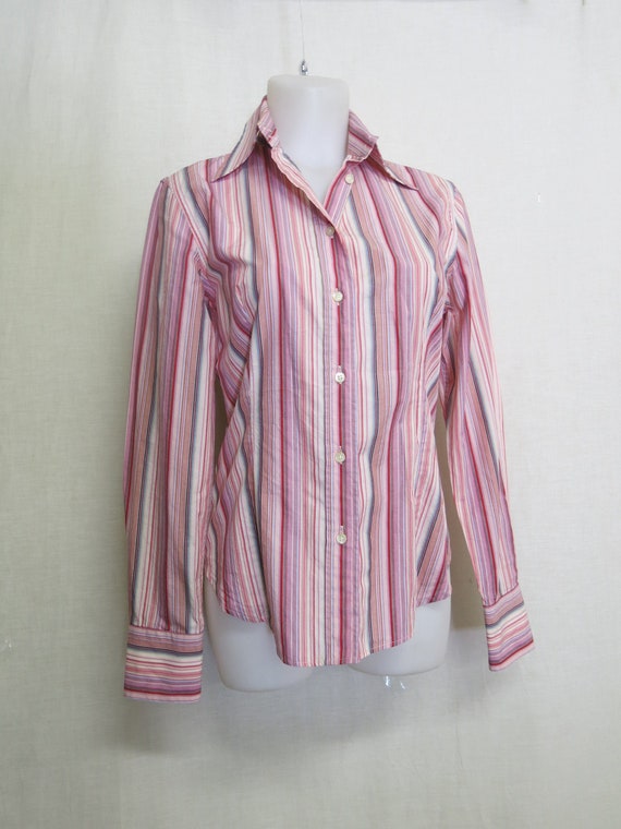 ETRO Cotton Blouse Shirt Striped Cotton Blouse Sm… - image 1