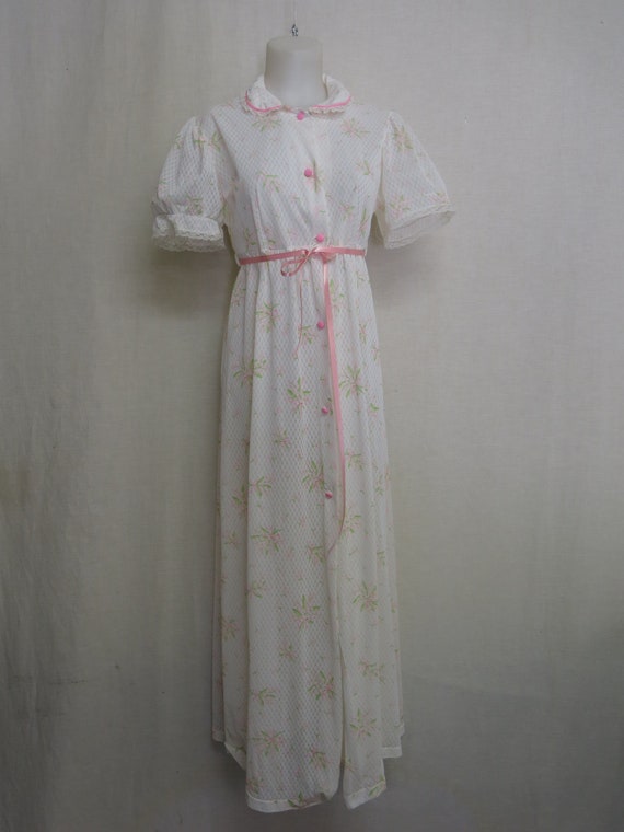 1960s Nylon Nightgown Mad Men Chiffon Nightgown F… - image 2