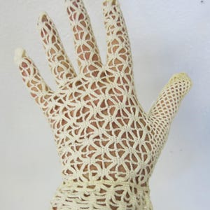 Crochet Gloves Small/ Medium Cotton Crochet Vintage