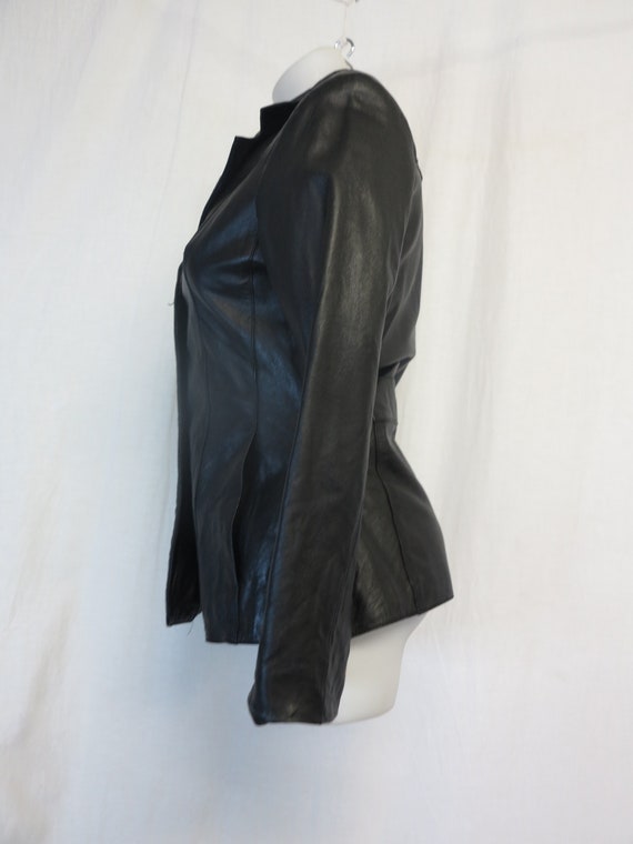 Black Leather Jacket  Black Leather Blazer Wilson… - image 6