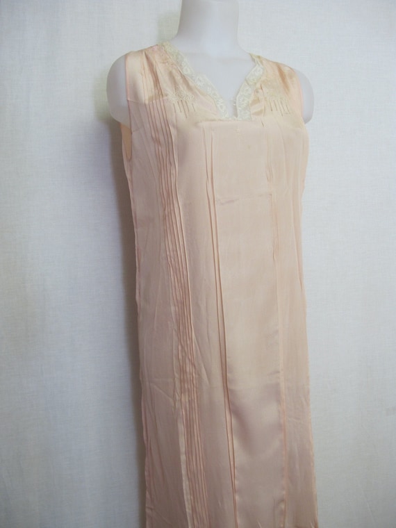 1930's Silk Nightgown French Silk Blush Nightgown