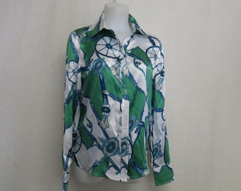 Liz Claiborne Zijden Blouse Ruitermotief Nieuw zonder kaartjes