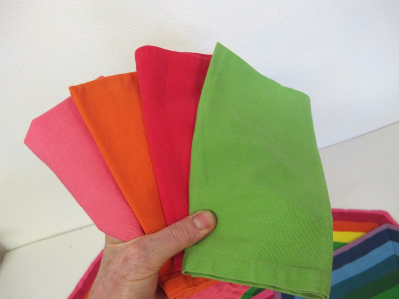Rainbow Placemats Set Cotton Napkins Quilted Placemats Set of 4 with Napkins