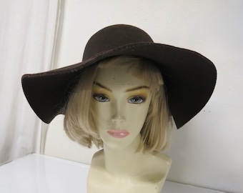 Jessica McClintock Slouchy Hat Floppy Big Brim Hat Wool Winter Hat Hippie Hat