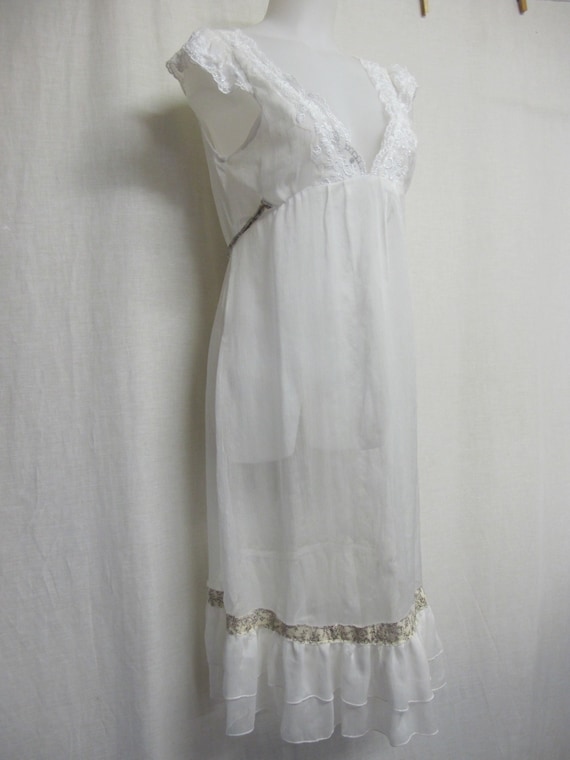 White Sheer Nightgown Hippie Nightgown 1960s Night