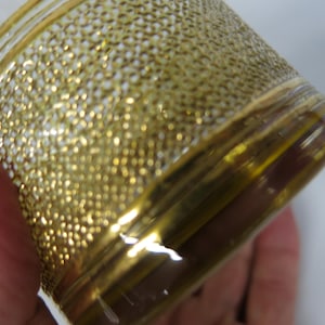 Culver Gold Glass Mid Century Glass Burlap Basket Weave Lowball Glass 22k 1950 Cocktail Glass