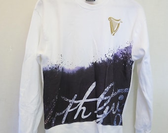 Guinness Irish Beer Sweatshirt: Gold Harp Graphic, Mens XL