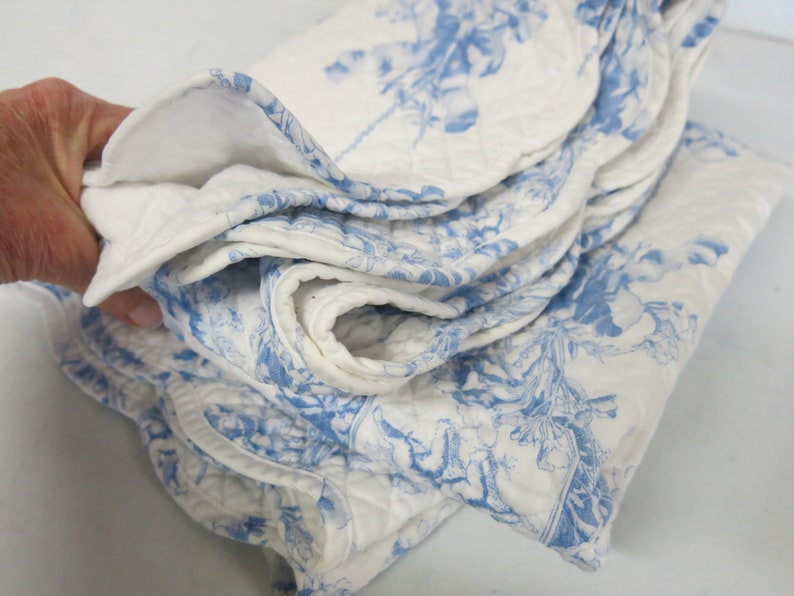 Cotton Quilted Baby Blanket Peacock Alley Crib Blanket Toile Baby
