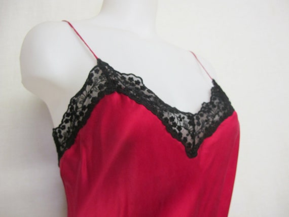 Red Silk Nightgown Victoria' Secret 1980s Nightgow