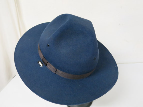 Vintage Stratton Hat Ranger Police Trooper American Hat Navy Wool 1940's/50's