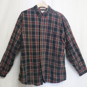 LL Bean Flannel Shirt Cotton Plaid Shirt XL