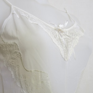 White Lace Nylon Nightgown Lace Nightgown Bridal M/L