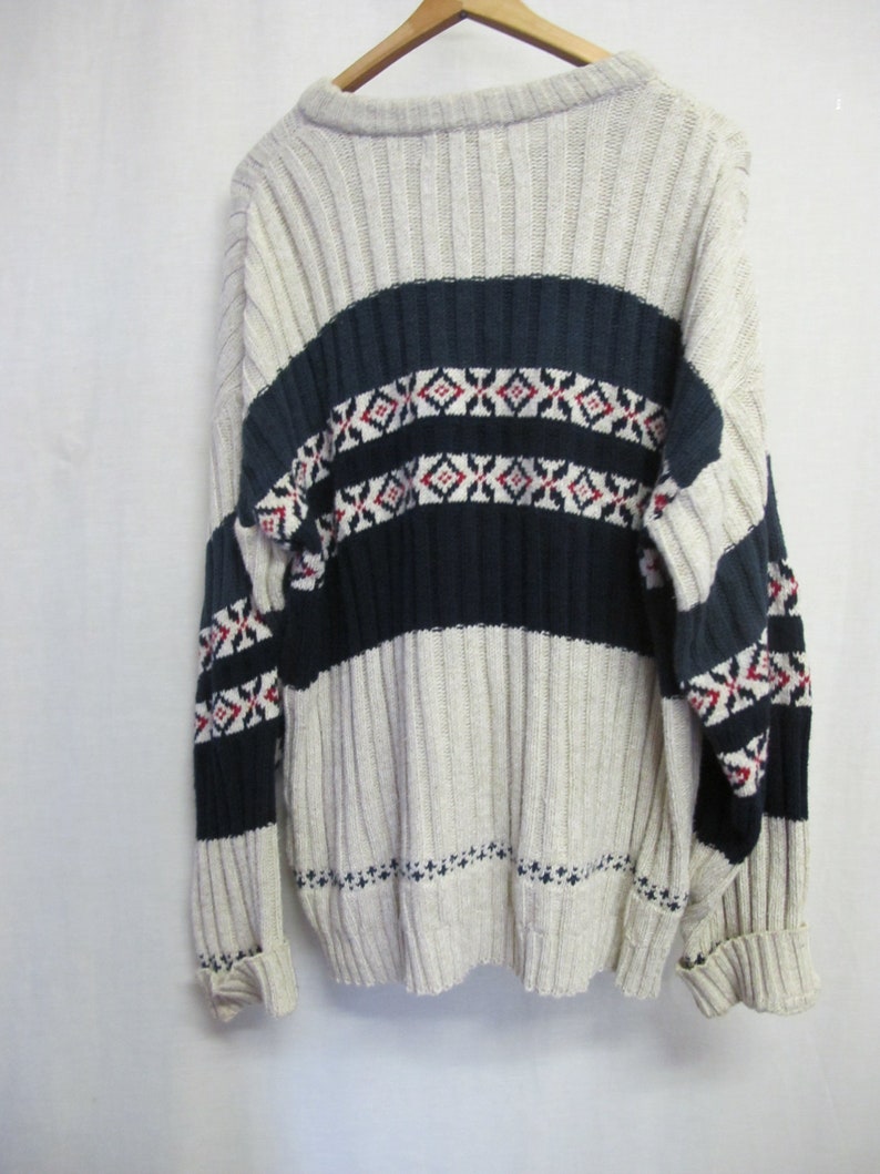 CHAPS Bulky Cotton Ralph Lauren Sweater Fair Isle Intarsia | Etsy
