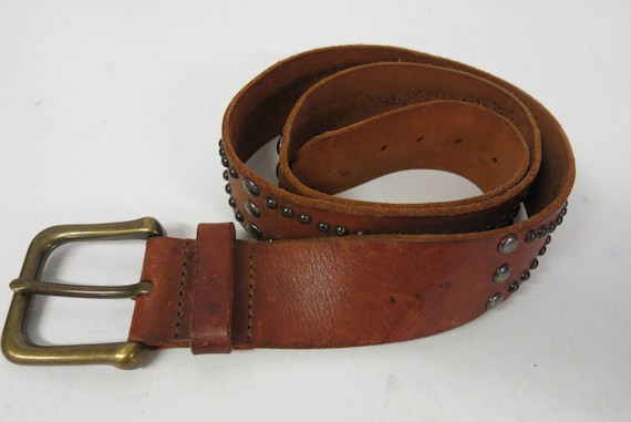 Brown Leather Belt Brown Boho Hippie Belt For Jea… - image 1