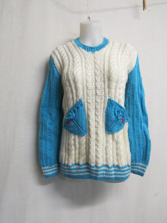 Bulky Cable knit Sweater Sassy Cute OOAK