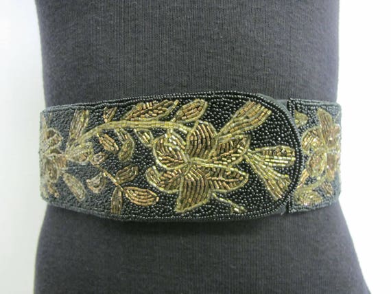 Handmade Beaded Boho Belt: 1980s Floral Crystal Design - Etsy display picture 1