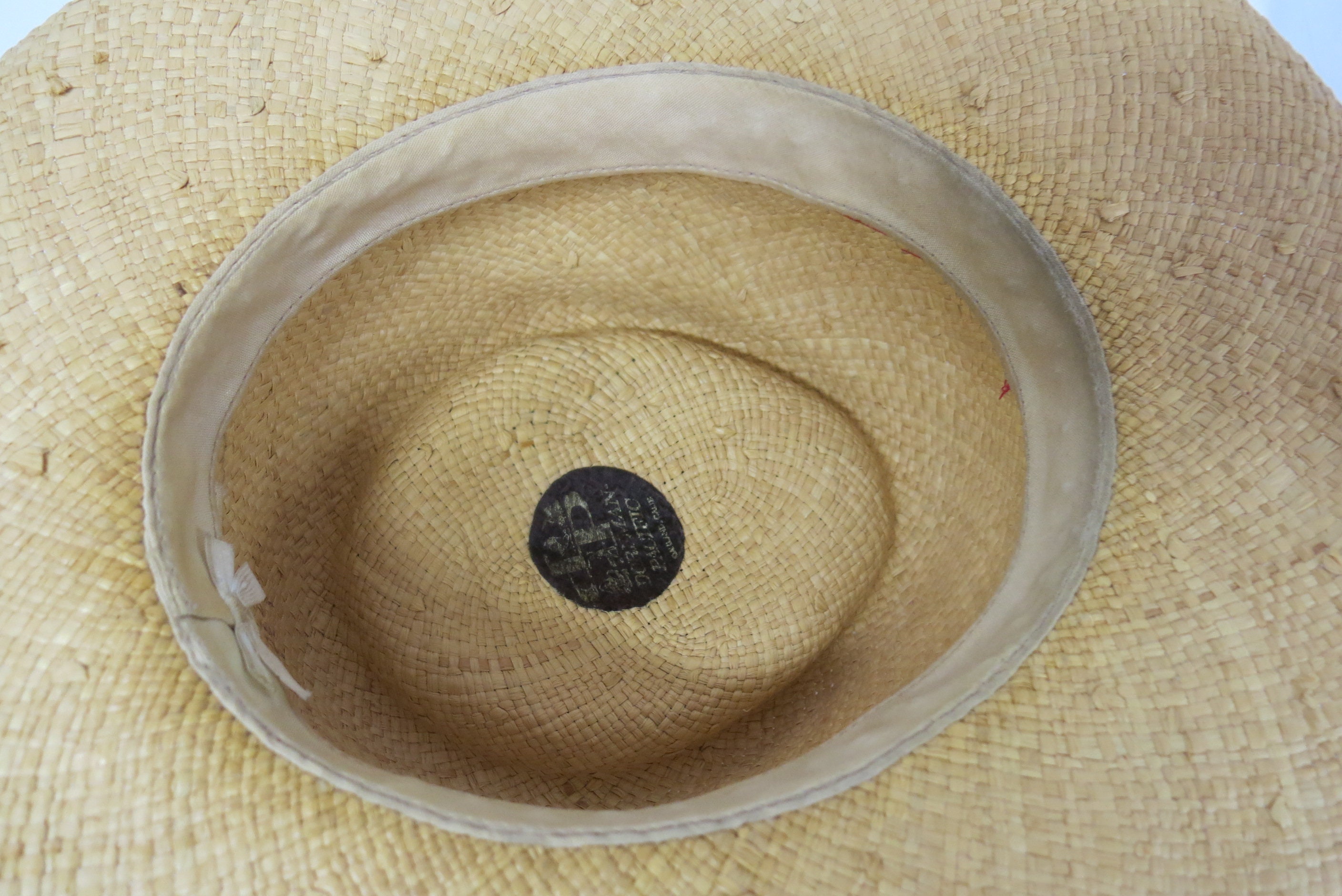 Vintage Dorfman Pacific rafia sun hat beach rancher festival Straw Sun Beach Hat Dorfman Pacific Vintage Hat 1960 main image 2