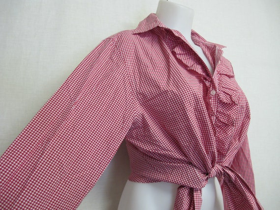 Ralph Lauren Blouse Cotton Gingham Blouse Medium … - image 6