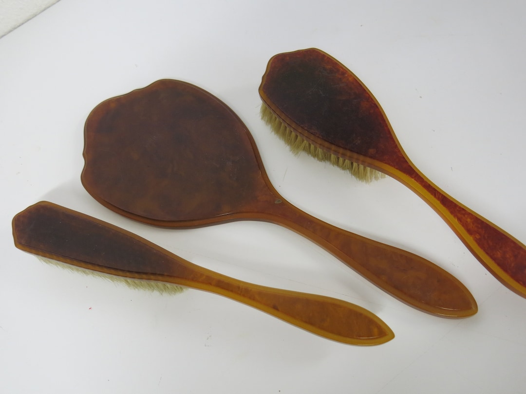Vintage Hair Brush Dresser Set Mirror Hair Brush Clothes Brush Art Deco