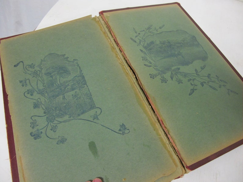 Art Deco Postcard Album Embossed Faux Leather Scrapbook Photo Album
