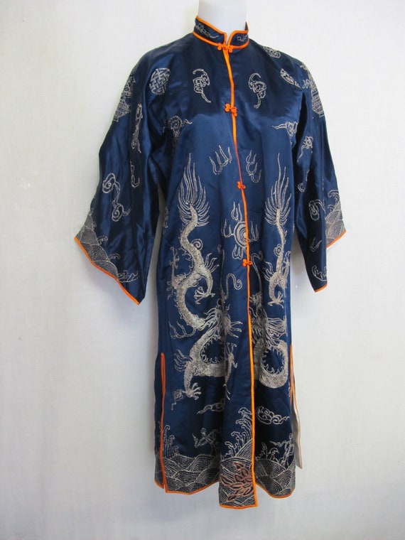 Antique Chinese Silk Kimono Embroidered Kimono Rob