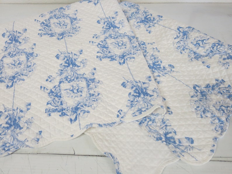 Cotton Quilted Baby Blanket Peacock Alley Crib Blanket Toile Baby
