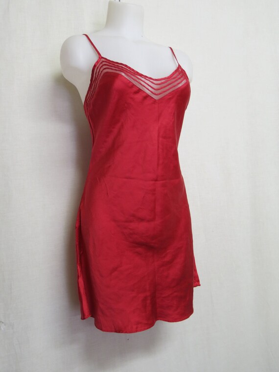 Red Silk Nightgown Victoria' Secret Short Sexy Nig