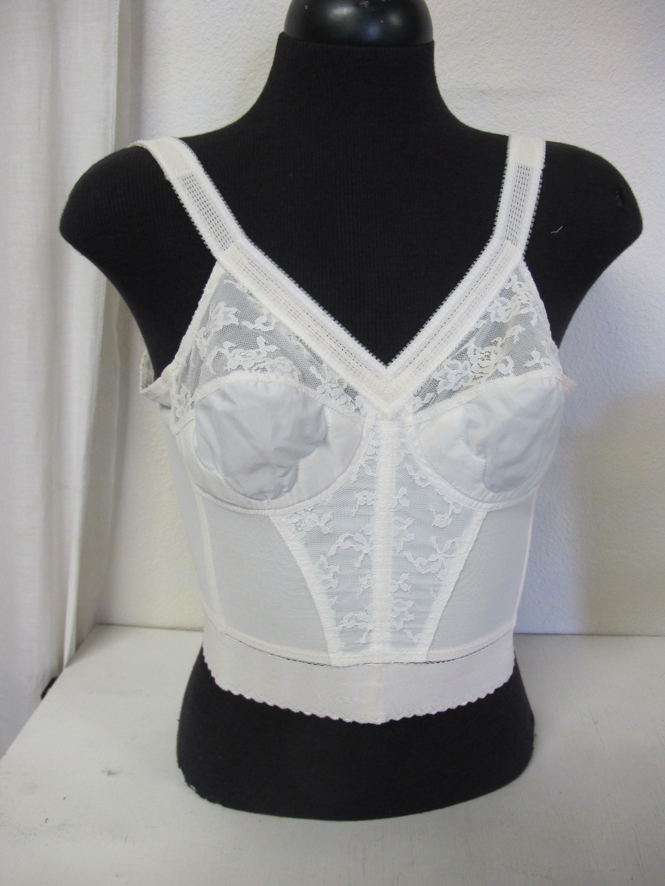 Long Line Bra 1960's Bra White Bullet Bra Soft Charmode - Etsy Canada