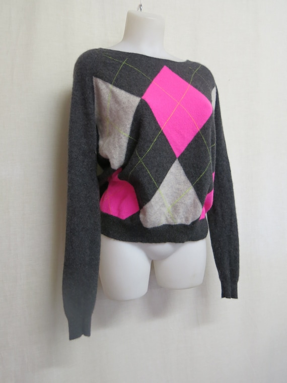 Cashmere Sweater Argyle Cashmere Pullover Sweater 