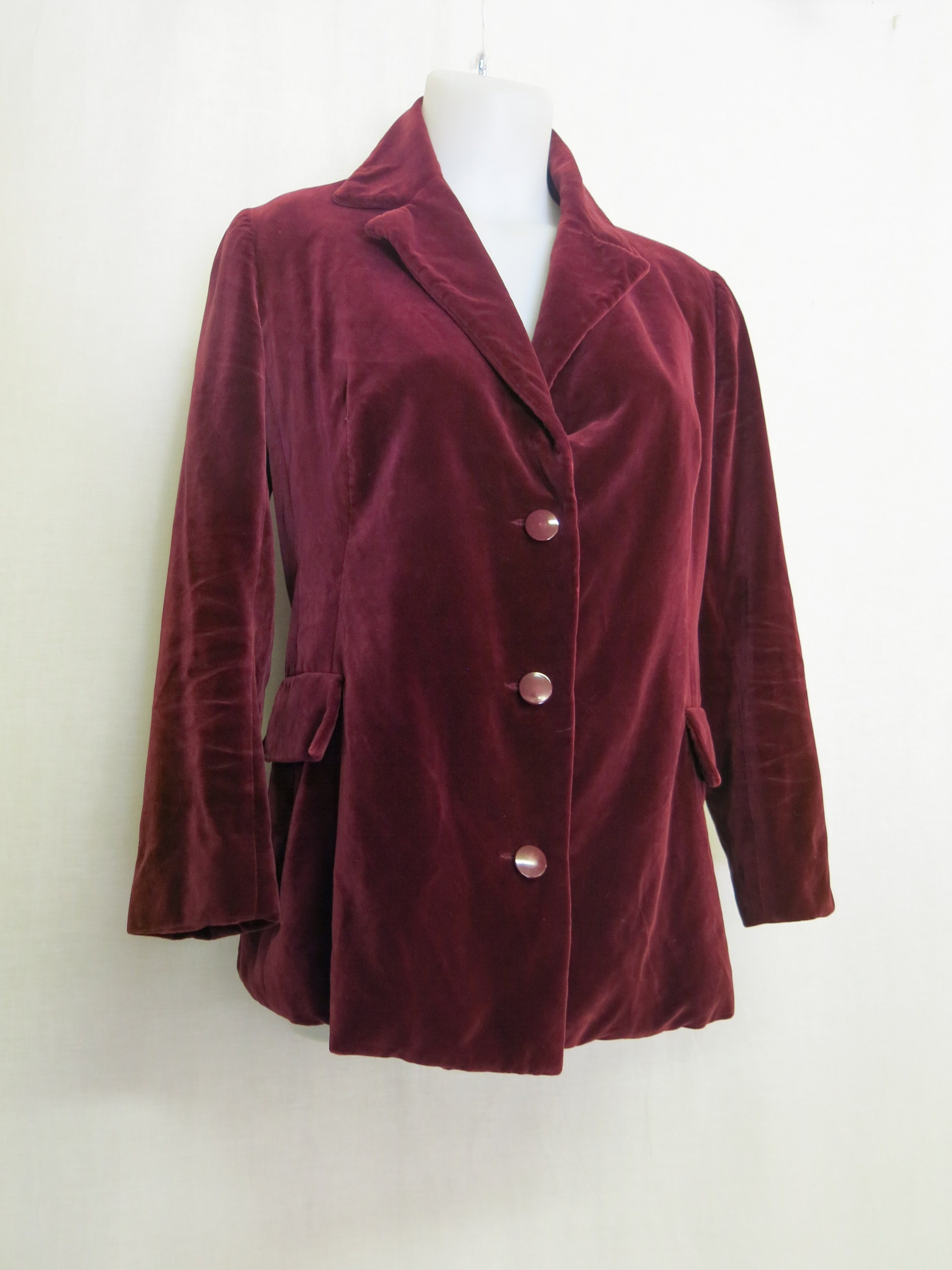 GIVENCHY Vintage VelvetJacket ビンテージジャケット Vintage GIVENCHY Velvet Blazer: Burgundy Silk Lined Jacket, Size 4