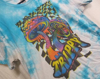 Magic Mushroom T Shirt Hippie Psychedelic Mushroom Tie Dye Vintage Tee