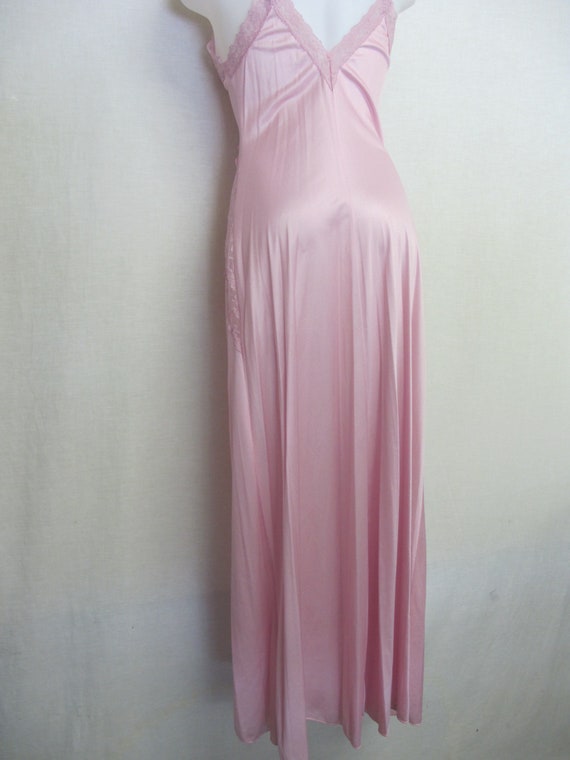 Nylon Nightgown Long Rose Quartz Nightgown Pink N… - image 7
