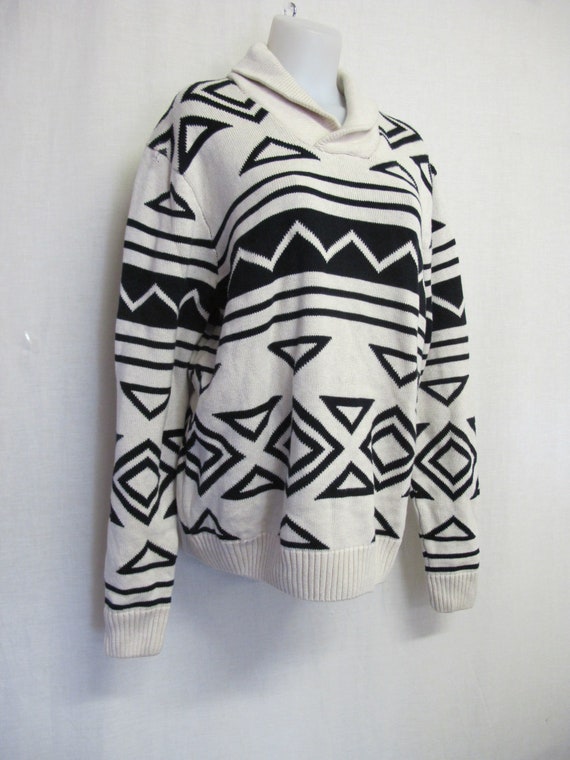 Ralph Lauren Chaps Cotton Sweater Southwestern Style Gem