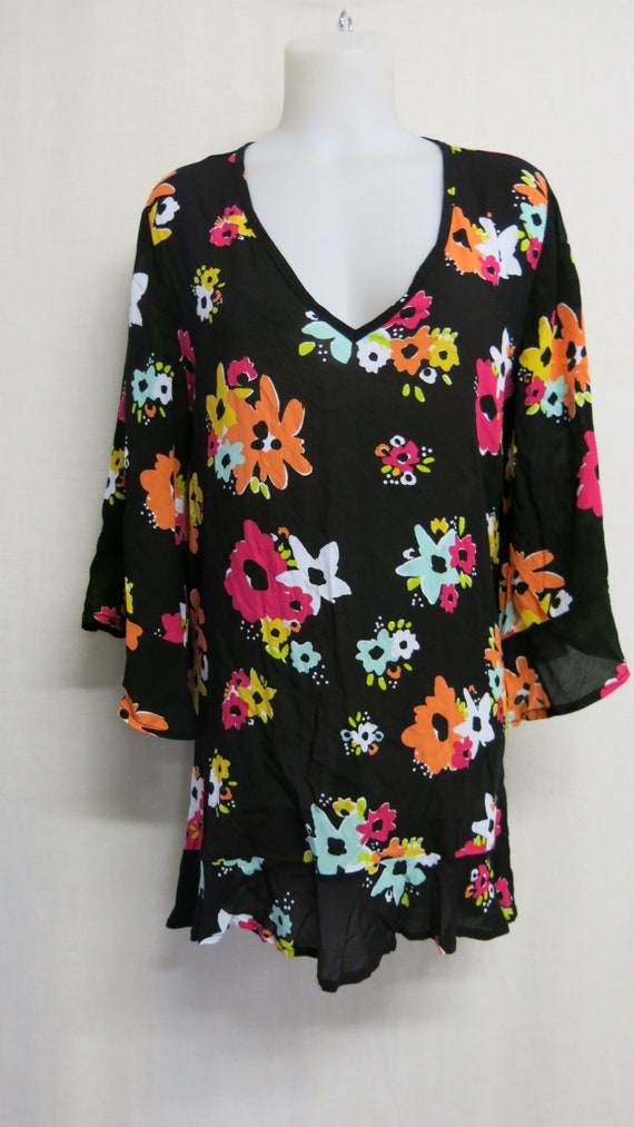 Chiffon Tunic Blouse Summer Chiffon Blouse Rayon … - image 1