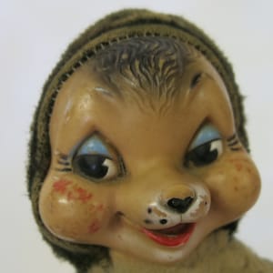 Rubber Face Rushton Stuffed Animal Baby Bear 1940&#39;s/50&#39;s