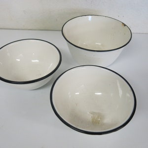 Enamel bowls Farm House Country French Set of 3